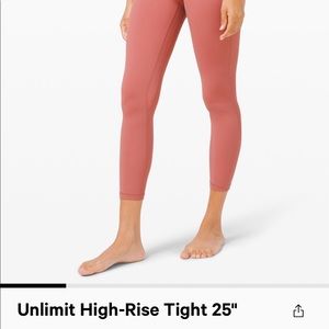 Lululemon Unlimit Tights 25” - pink